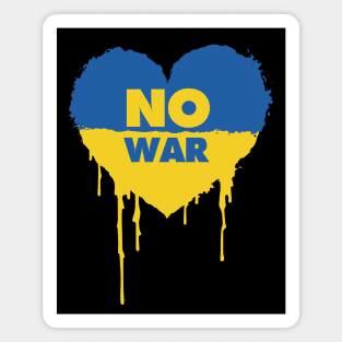 Ukraine flag in a heart shape, no war Magnet